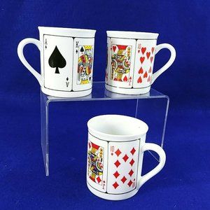 Coffee Mugs Cups Royal Flush Poker Jobar International Diamonds Hearts Spades